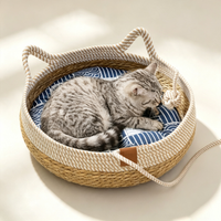 Cooling Handwoven Cat Sleeping Bed