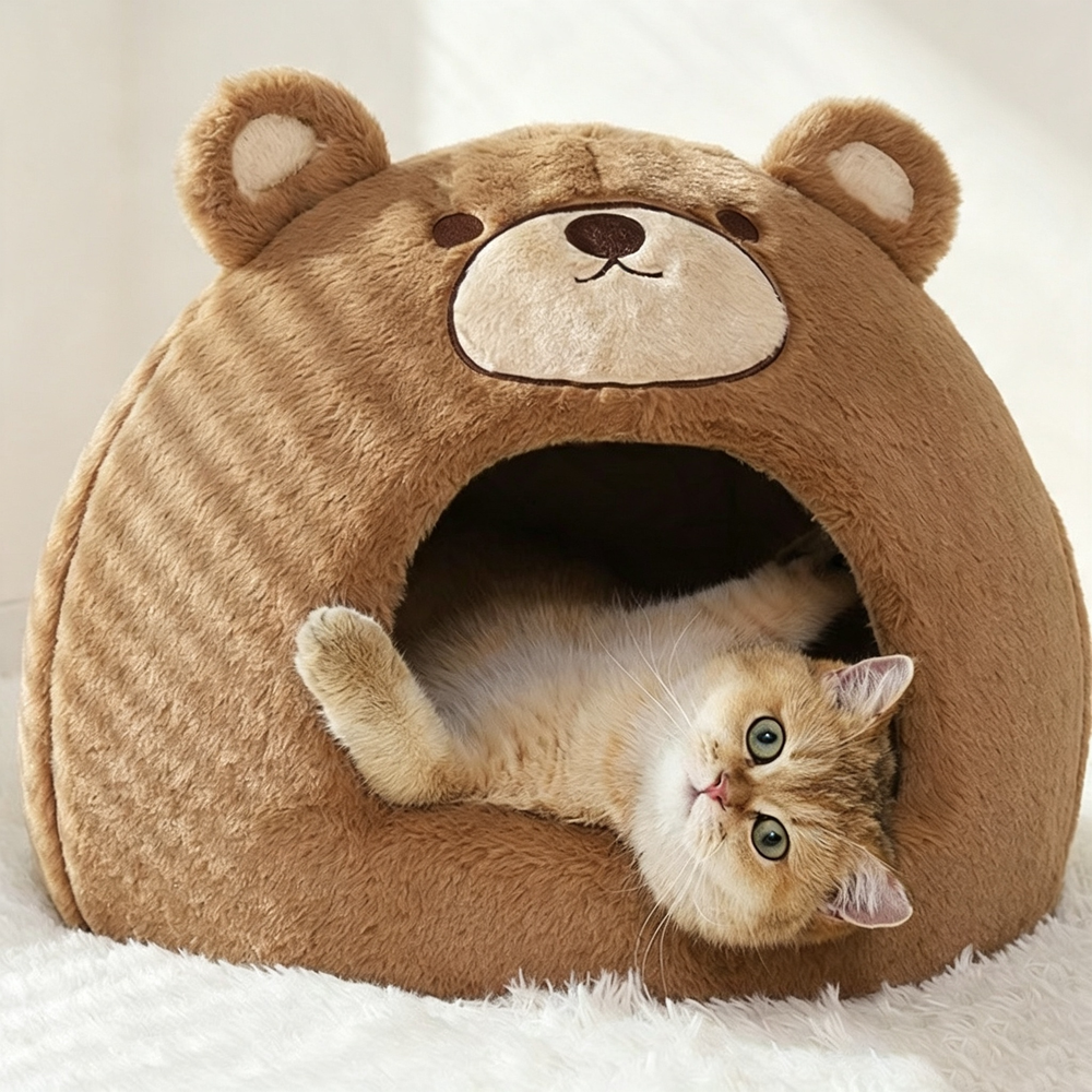 Cute Bear Cave Cat Bed