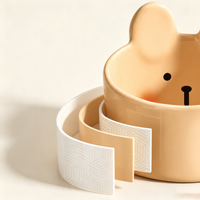 Cute Bear & Rabbit Ear Ceramic Cat Bowl