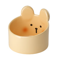 Cute Bear & Rabbit Ear Ceramic Cat Bowl